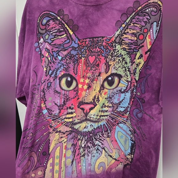 VINTAGE The Mountain T-Shirt XL Purple Cat Graphic Short Sleeve Y2K Unisex - Picture 2 of 4